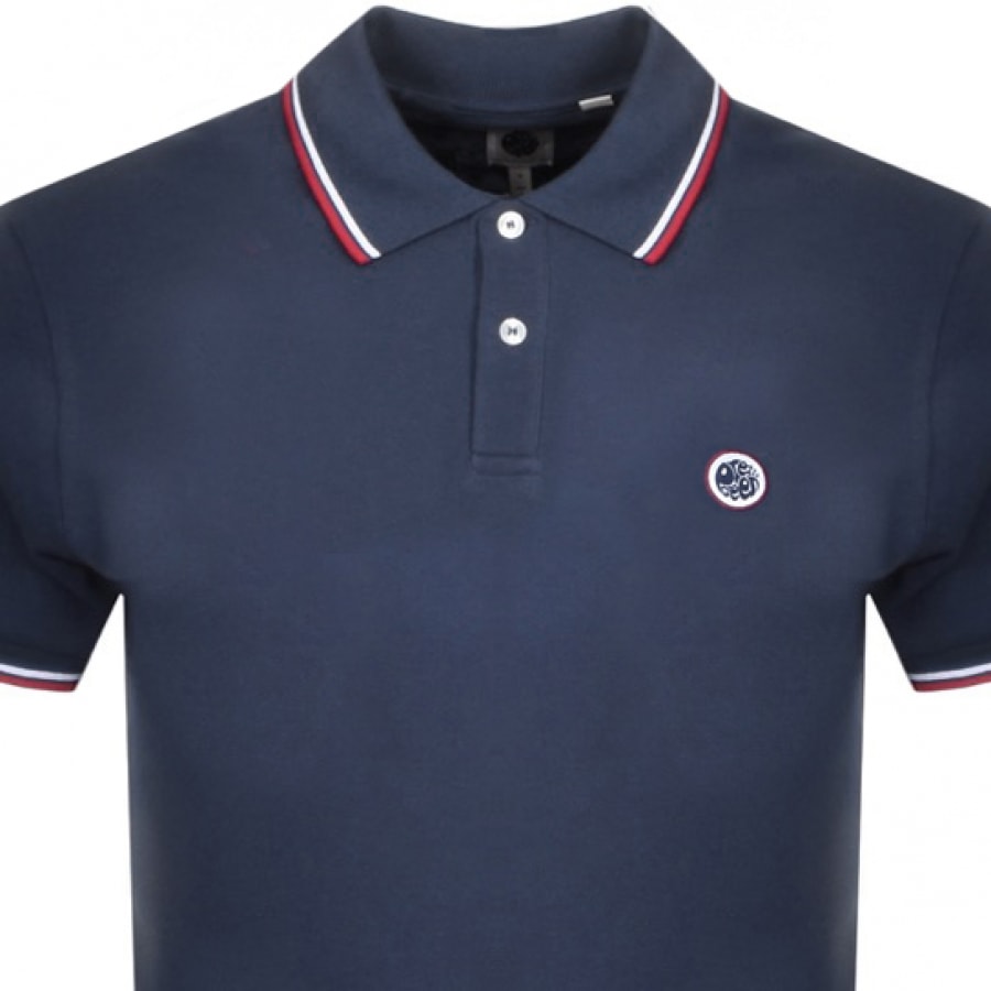 Alternative Image for ProductPretty Green Tipped Polo T Shirt Navy2
